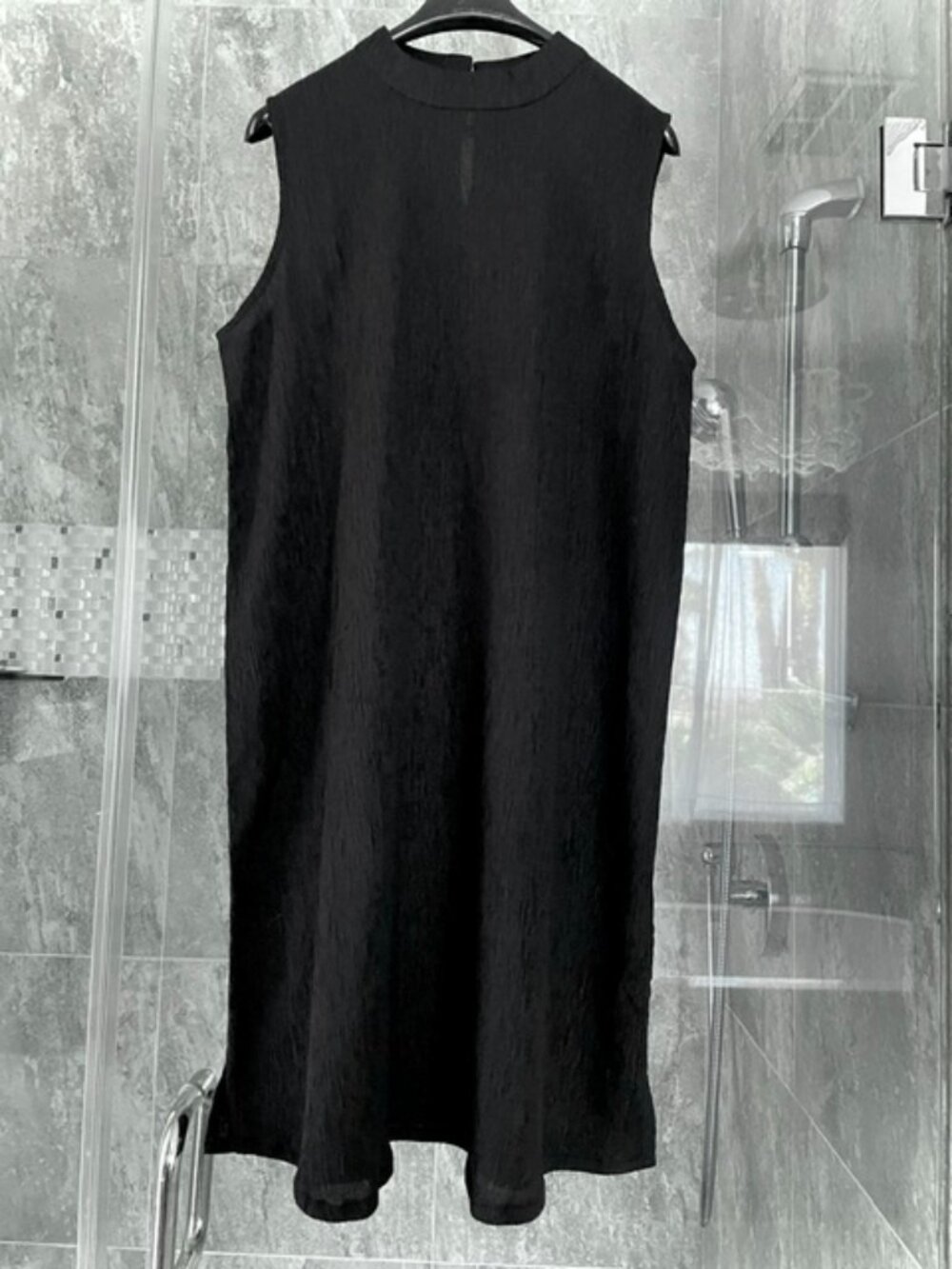 NWOT- Eileen Fisher Black Ribbed Knit Tank Dress- S/P